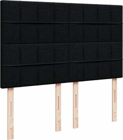 vidaXL Κρεβάτι Boxspring με Στρώμα Μαύρο 140x190 εκ. Υφασμάτινο