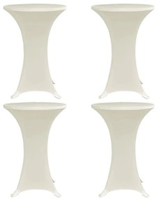 vidaXL Καλύμματα Τραπεζιού Ελαστικά 4 τεμ. Κρεμ Ø 80 εκ.