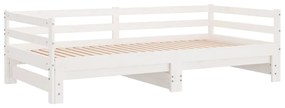 vidaXL Καναπές Κρεβάτι Λευκός 2 x (90 x 200) εκ. από Μασίφ Ξύλο Πεύκου