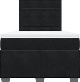 vidaXL Κρεβάτι Boxspring με Στρώμα Μαύρο 120 x 200 εκ. Βελούδινο