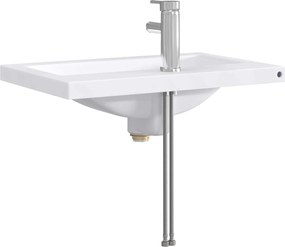 vidaXL Λεκάνη μπάνιου Χρωμέ 61 x 40 x 16,5 εκ. Μέταλλο