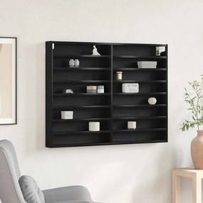 vidaXL Βιτρίνα με ράφι Μαύρη Οξυά 100 x 8,5 x 75 cm Επεξεργασμένο ξύλο