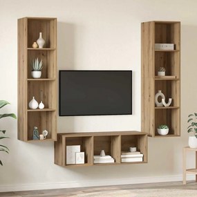 vidaXL Σετ επίπλου τηλεόρασης 3 pcs Artisan Oak Επεξεργασμένο ξύλο