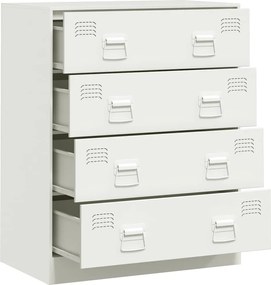 vidaXL Μπουφές Λευκός 67x39x83 εκ. από Ατσάλι