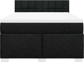 vidaXL Κρεβάτι Boxspring με Στρώμα Μαύρο 160x200 εκ. Υφασμάτινο