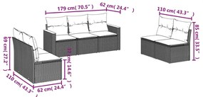 vidaXL Σετ Καναπέ Κήπου 7 τεμ. Μικτό Μπεζ Συνθετικό Ρατάν &amp; Μαξιλάρια