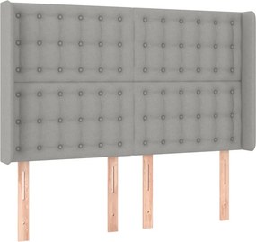 vidaXL Κρεβάτι Boxspring με Στρώμα &amp; LED Αν.Γκρι 140x190εκ. Υφασμάτινο