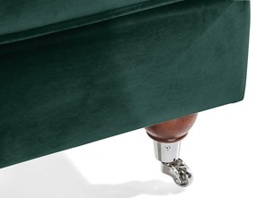 Σκαμπό σαλονιού Bloomington B105, Πράσινο, 41x53x63cm, Ταπισερί, Πόδια: Ρόδες, Ξύλο | Epipla1.gr