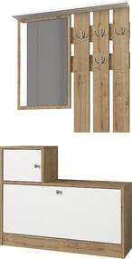 Έπιπλο εισόδου Galina Megapap χρώμα sapphire oak - λευκό 91,8x27x70εκ.