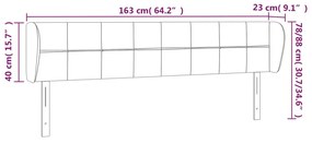 Κεφαλάρι με Πτερύγια Σκούρο Γκρι 163 x 23 x 78/88εκ. Υφασμάτινο 3117151
