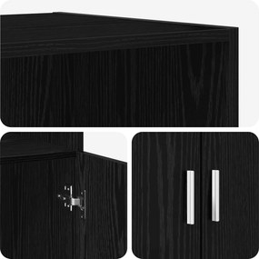 vidaXL Highboard Μαύρη Δρυς 70 x 42,5 x 185 εκ Επεξεργασμένο Ξύλο