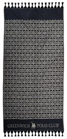 Πετσέτα Θαλάσσης - Παρεό 4056 Black-Grey Greenwich Polo Club Beach 90x170cm 100% Βαμβάκι