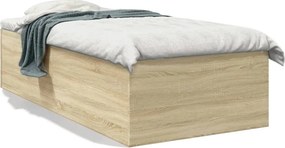 vidaXL Πλαίσιο Κρεβατιού Sonoma Δρυς 90x200 εκ. Επεξεργασμένο Ξύλο
