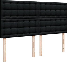 vidaXL Κρεβάτι Boxspring με Στρώμα Μαύρο 180x200 εκ. Υφασμάτινο