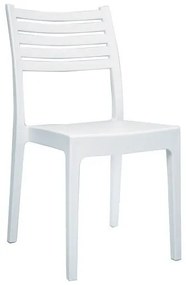 OLIMPIA Καρέκλα Τραπεζαρίας Κήπου Στοιβαζόμενη, PP - UV Protection, Απόχρωση Άσπρο -  46x52x86cm
