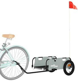 vidaXL Τρέιλερ Ποδηλάτου Γκρι Ύφασμα Oxford/Σίδηρος