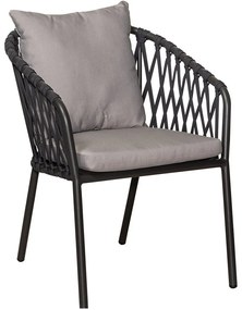 Πολυθρόνα Αλουμινίου Victorian 223920 57x67x77cm Black-Beige