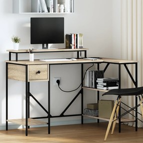 vidaXL Γραφείο Sonoma Δρυς 120 x 79 x 86.5 εκ. Επεξεργασμένο ξύλο