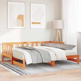 vidaXL Κρεβάτι ημέρας με Pull-out χωρίς στρώμα Καφέ 2x(90x190) εκ