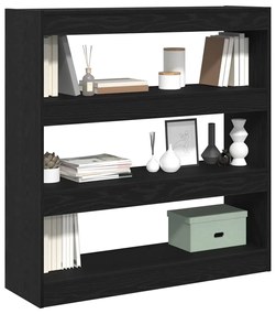 vidaXL Βιβλιοθήκη Μαύρη δρυς 100 x 30 x 103 εκ. Επεξεργασμένο ξύλο