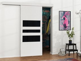 Συρόμενες πόρτες Dover 140, 27 kg, Μαύρο, Άσπρο, Πλαστικοποιημένη μοριοσανίδα, Αλουμίνιο | Epipla1.gr