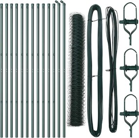 vidaXL Στύλος Περιφράξεων Πράσινο 25 x 1 μ (50 mm πλέγμα) Ατσάλι