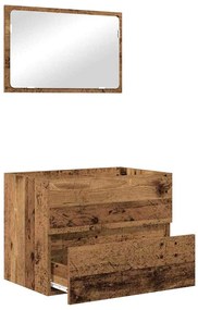 vidaXL Σετ Επίπλων Μπάνιου με συρτάρι 2 pcs Παλιό Ξύλο 57 x 37 x 45 εκ