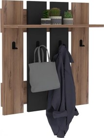 Κρεμάστρα Τοίχου Καρυδιά / Ανθρακί MITA 70x18x70