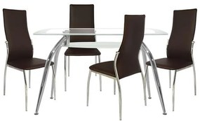 Σετ τραπεζαρίας C10060.03 5τμχ με Τραπέζι NORRIS 120x75x75εκ. &amp; Καρέκλες KIM Καφέ