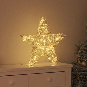 vidaXL 3D Αστέρι με 50 LED Θερμό λευκό 55 x 52.5 x 9 εκ Ρατάν