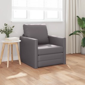 vidaXL Καναπές-Κρεβάτι με μαξιλάρι Γκρι 74 x 77 x 81 εκ. Τεχνητό δέρμα