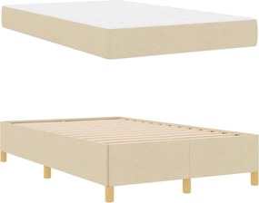 vidaXL Σκελετός Κρεβατιού με στρώμα Κρεμ 120 x 200 cm ύφασμα