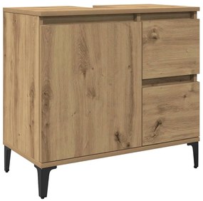 vidaXL Ντουλάπι Νιπτήρα Αρτισιανή Δρυς 65x33x60 εκ. Επεξ. Ξύλο