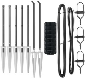 vidaXL Euro Fence με 7 Στερέωση Στερεώματος 0.8x10 μ Γαλβανισμένο Μέταλλο Γκρι