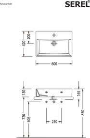 Serel Tetra 2047 60x42 - Νιπτήρας μπάνιου