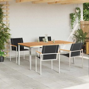 vidaXL Σέτ φαγητού για κήπο 5 pcs Καφέ Στερεό Ξύλο Ακακίας