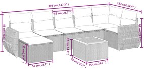 Σαλόνι Κήπου Σετ 8 τεμ. Μπεζ Συνθετικό Ρατάν με Μαξιλάρια - Μπεζ