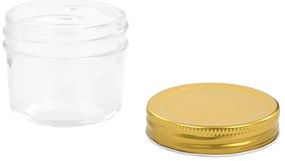 vidaXL Βάζα Μαρμελάδας 48 τεμ. 110 ml Γυάλινα με Χρυσά Καπάκια