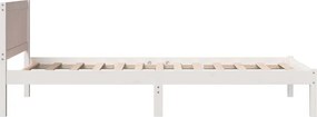 vidaXL Σκελετός Κρεβατιού Λευκό 75 x 190 cm Μασίφ ξύλο πεύκου