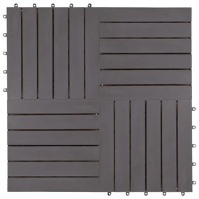 vidaXL Πλακάκια Deck 10 τεμ. Γκρι Πατίνα 30x30 εκ. Μασίφ Ξύλο Ακακίας