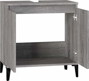 vidaXL Ντουλάπι Νιπτήρα Grey Sonoma 58 x 33 x 60 εκ. Επεξεργ. Ξύλο