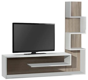 Έπιπλο τηλεόρασης Meteni Megapap από μελαμίνη χρώμα λευκό - cordoba 149,5x29,5x120εκ.