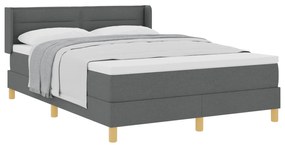 vidaXL Κρεβάτι με Στρώμα Σκούρου Γκρι 140x200 εκ Υφασμάτινο