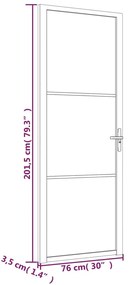 vidaXL Εσωτερική Πόρτα 76x201,5 εκ. Μαύρο Ματ Γυαλί και Αλουμίνιο