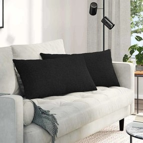 vidaXL Μαξιλάρι Καναπέ 2 pcs Μαύρο 80 x 40 cm ύφασμα
