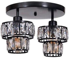 Φωτιστικό Οροφής - Πλαφονιέρα 534LUN5980 Φ25x23cm 2xE27 40W Black Opviq