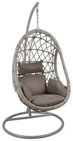 Κρεμαστή Πολυθρόνα Macan Steel &amp; Wicker Ε6766,2 Grey-Cappuccino