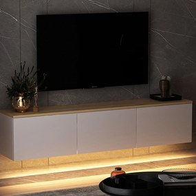 Έπιπλο Τηλεόρασης Λευκό / Δρυς NEON 160x32x35