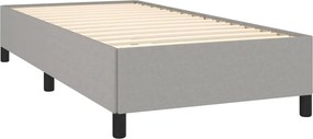 vidaXL Κρεβάτι Boxspring με Στρώμα Ανοιχτό Γκρι 100x200 εκ. Υφασμάτινο
