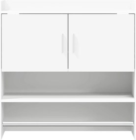 vidaXL Ράφι Τοίχου Επιτοίχιο Λευκό 80 x 36 x 80 εκ Επεξεργασμένο Ξύλο